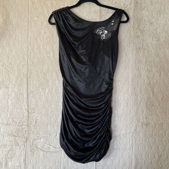 Y2K Do & Be‎ Embellished Black Sleeveless Dress Sz L Whimsigoth - Picture 8 of 9
